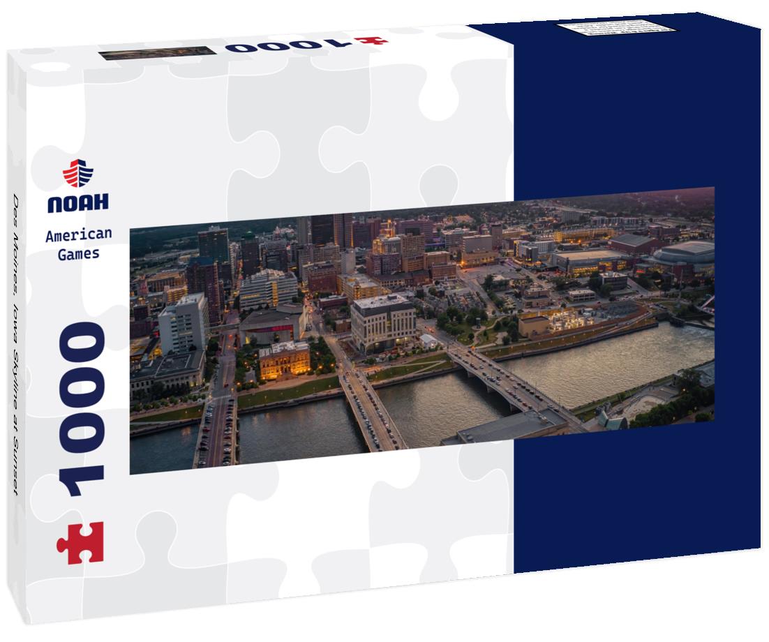 Noah Jigsaw Puzzle Des Moines, Iowa Skyline at Sunset panorama 1000 pieces