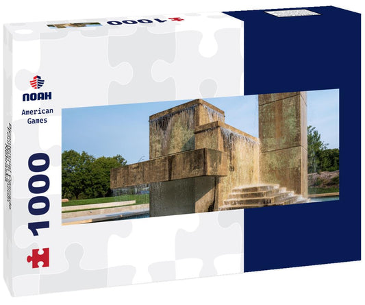 Noah Jigsaw Puzzle Bicentennial Cascade Fountain in Lincoln, Nebraska panorama 1000 pieces