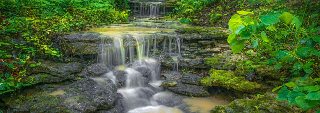 Noah Jigsaw Puzzle A long exposure waterfall flowing over rocky surfaces in Cherokee Park, Louisville, Kentucky, United States panorama 1000 pieces
