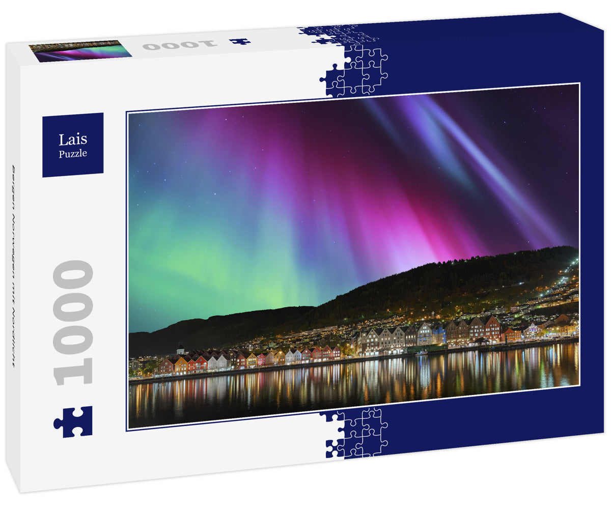 Bergen, Norway with Northern Lights