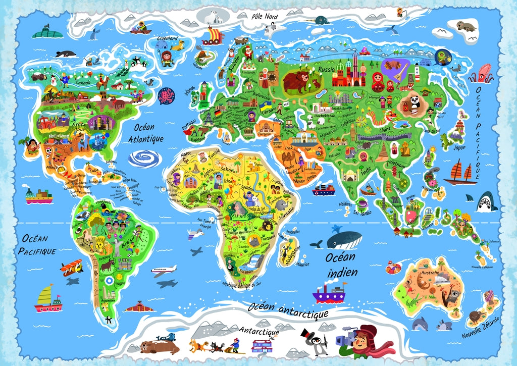 World Map in French