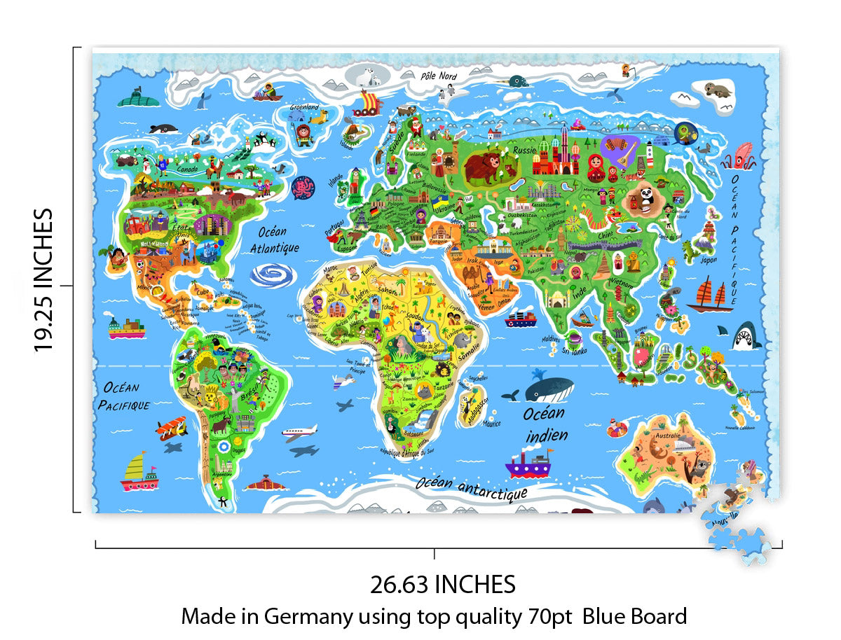 World Map in French