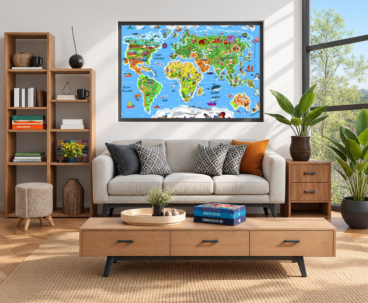 World Map in French