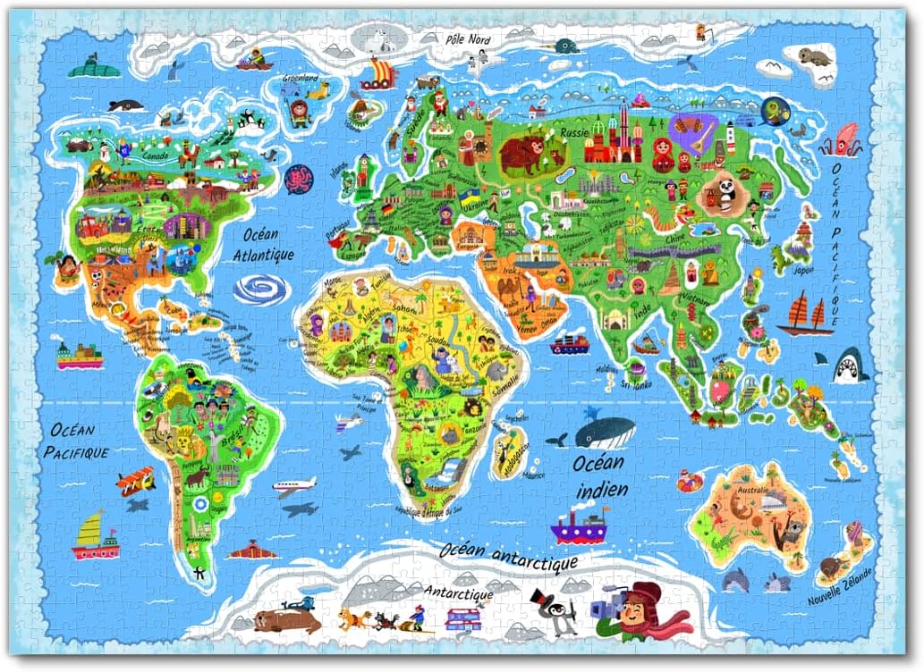 World Map in French