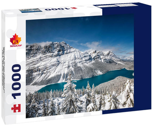 ImagiCan Jigsaw Puzzle Waputik Range reflected on Bow Lake, Banff National Park, Alberta Canada 1000 pieces