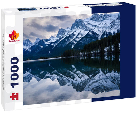 ImagiCan Jigsaw Puzzle Canadian Rocky Mountains Reflection on Grassy Lakes Canmore Alberta 1000 pieces