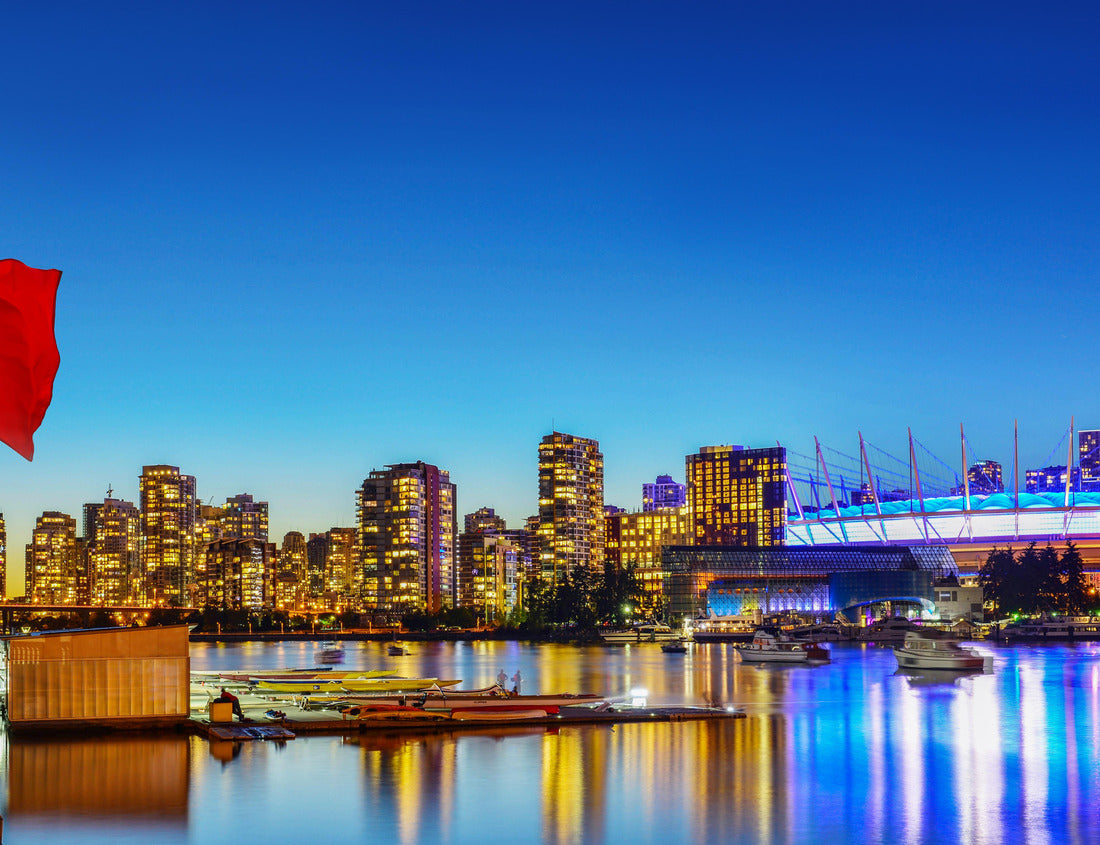 ImagiCan Jigsaw Puzzle Edmonton downtown winter skyline just after sunset with Walterdale bridge 1000 pieces