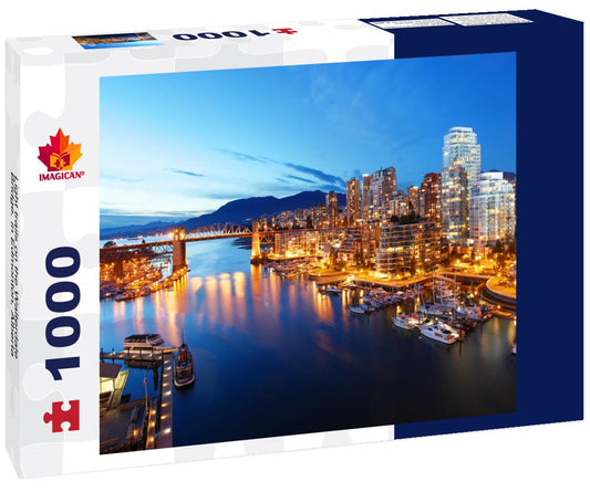 ImagiCan Jigsaw Puzzle Light trails on the Walterdale Bridge, in Edmonton, Alberta 1000 pieces