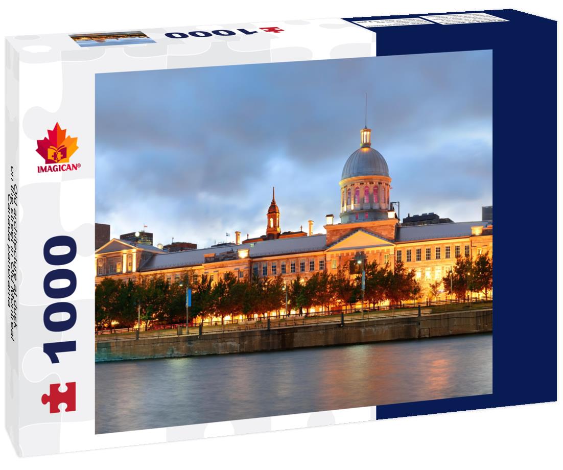 ImagiCan Jigsaw Puzzle Old architecture at dusk on the street in Old Montreal, Canada panorama 1000 pieces