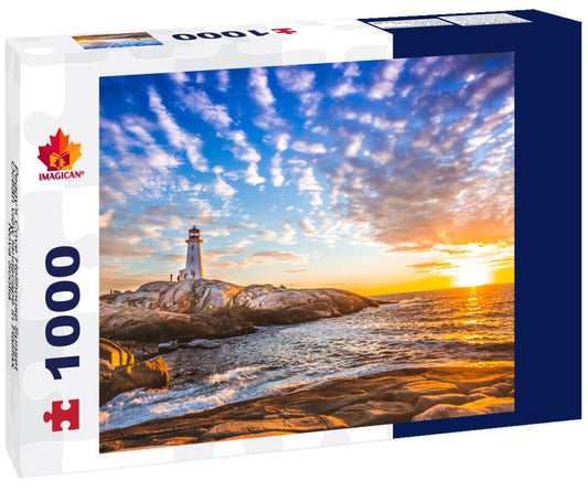 ImagiCan Jigsaw Puzzle Peggy's Cove Hellhouse Sunset Ocean view landscape in Halifax, Nova Scotia 1000 pieces