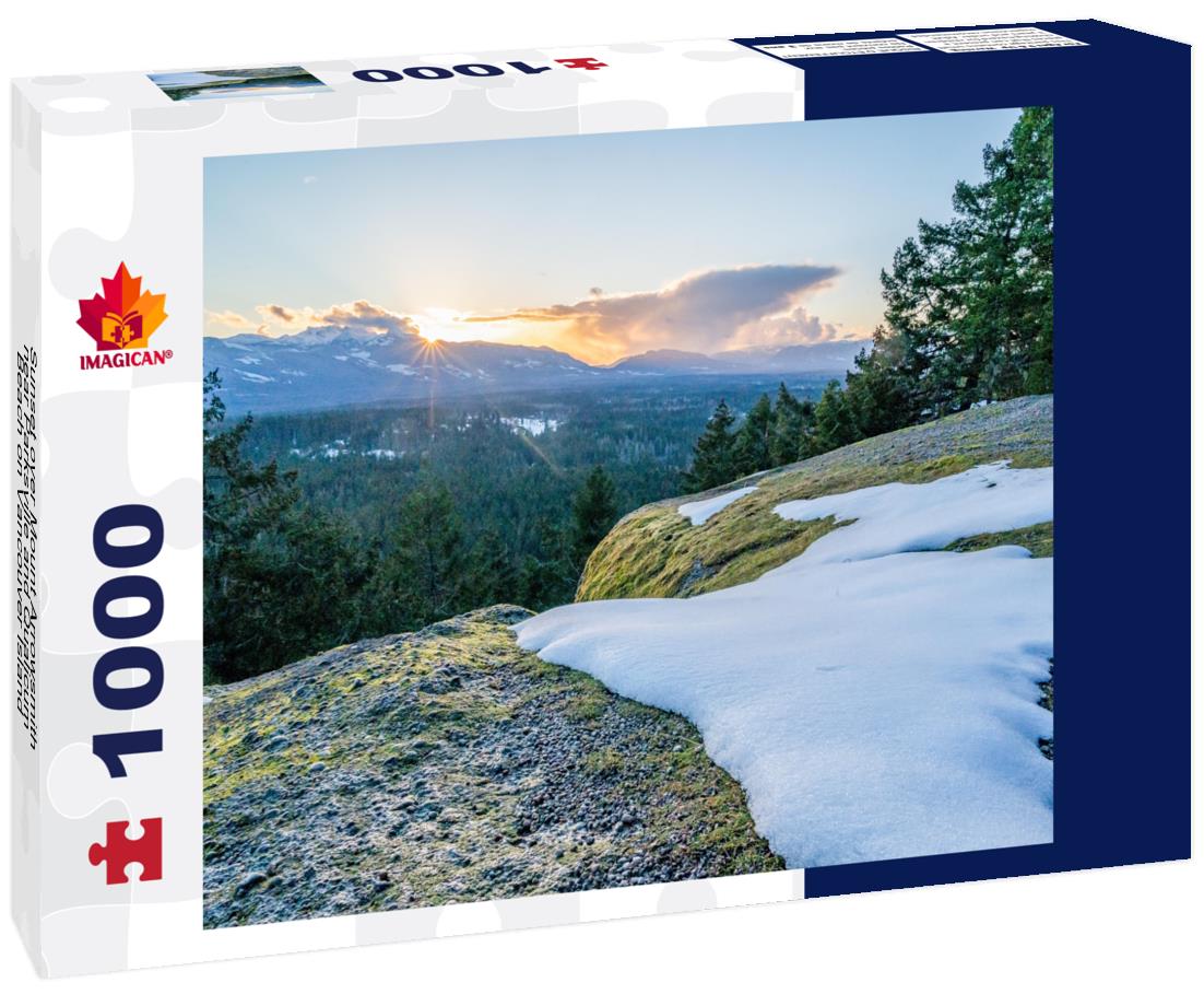 ImagiCan Jigsaw Puzzle Sunset over Mount Arrowsmith near Parksville and Qualicum Beach on Vancouver Island 1000 pieces