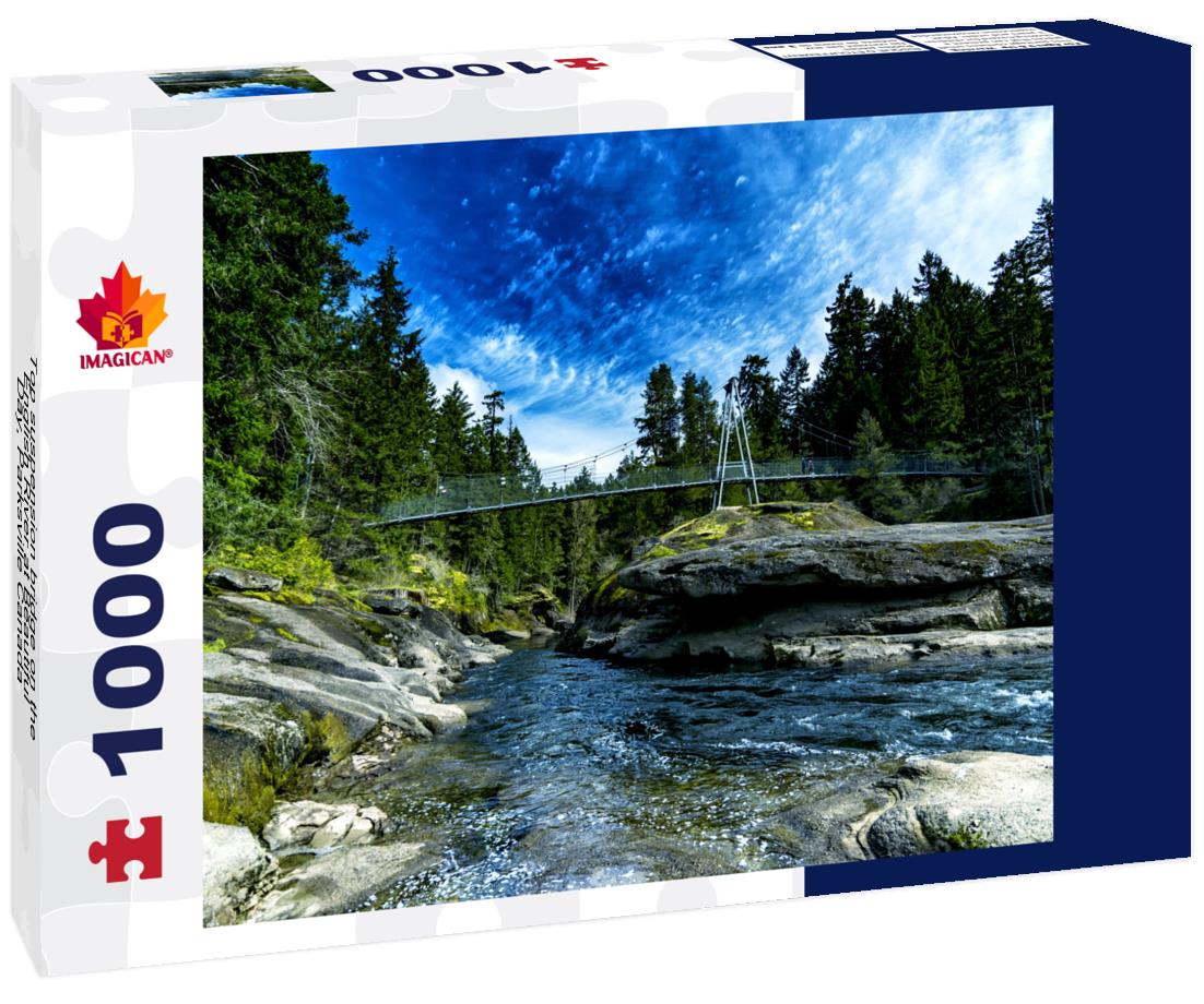 ImagiCan Jigsaw Puzzle Top suspension bridge on the English River at Beautiful Day, Parksville Canada 1000 pieces