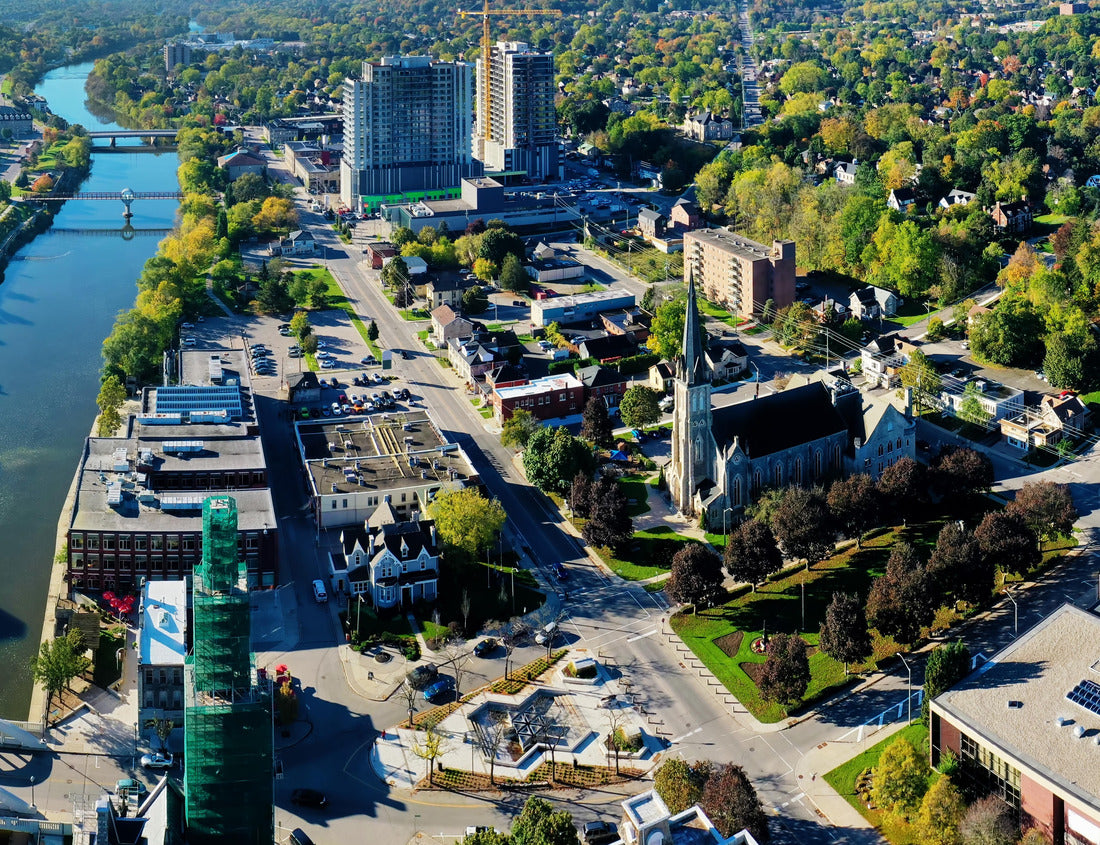 ImagiCan Jigsaw Puzzle An aerial panoramic scene in Cambridge, Ontario, Canada in spring 1000 pieces