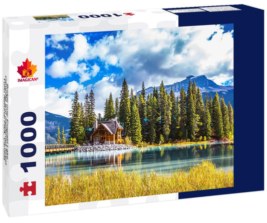 ImagiCan Jigsaw Puzzle Bridge over Emerald Lake. Camping and coniferous forest. Yoho National Park, Canada 1000 pieces