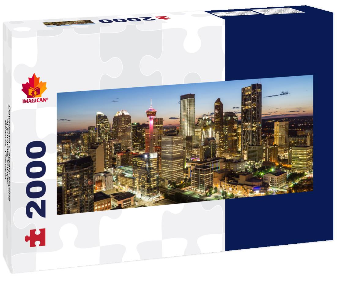 Downtown Calgary Skyline at summer sunset, Alberta, Canada 2000pc Panoramic Puzzle