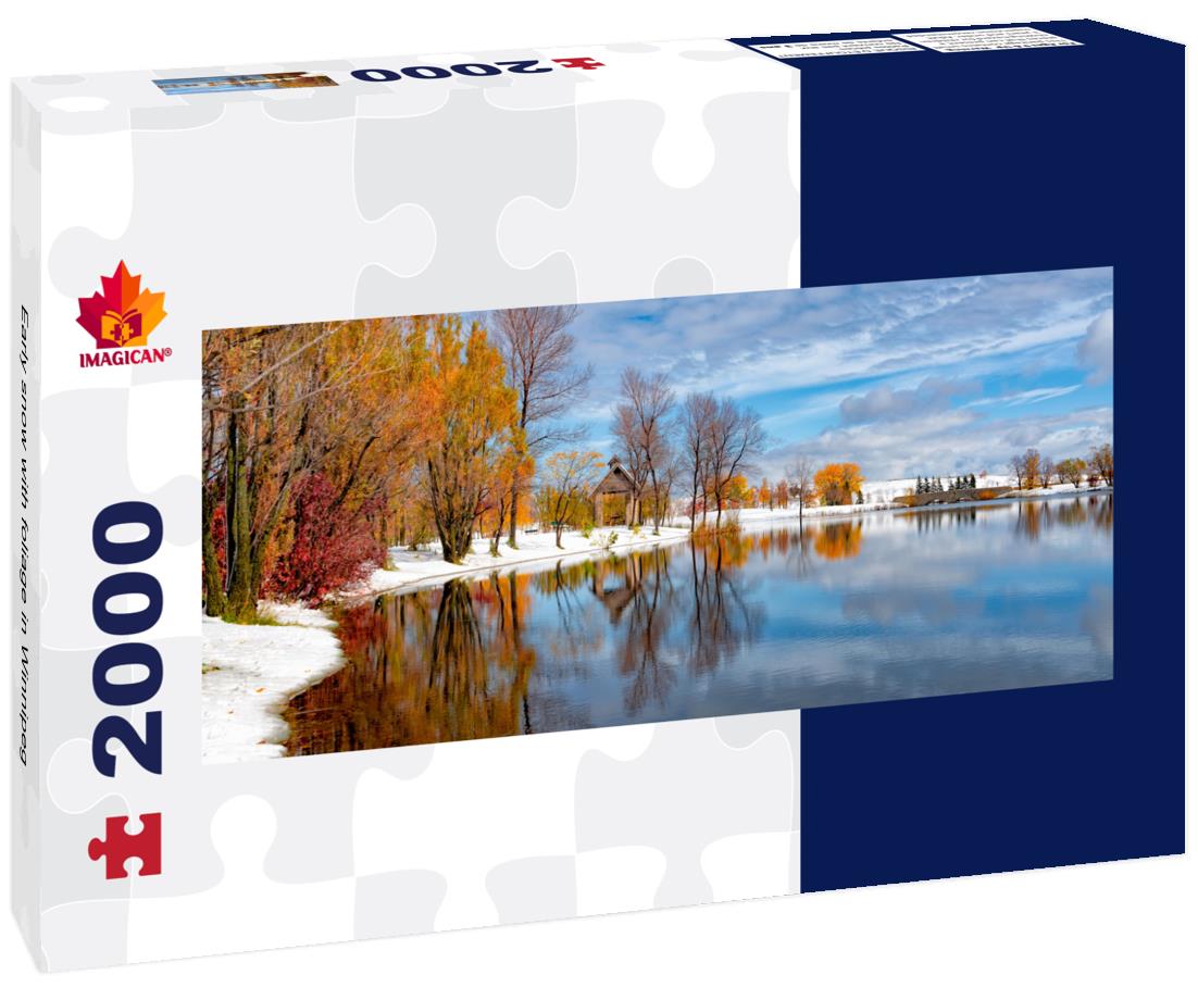 Early snow with foliage in Winnipeg 2000pc Panoramic Puzzle