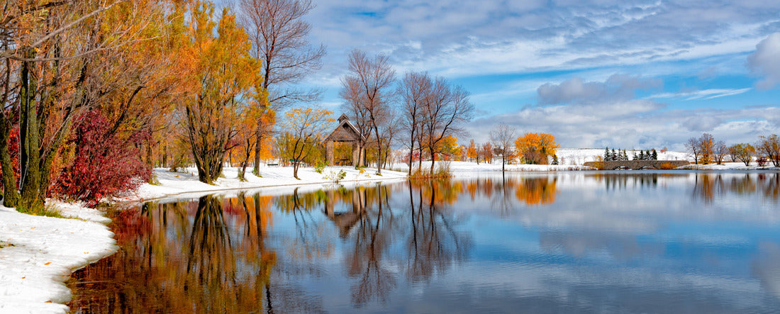 Early snow with foliage in Winnipeg 2000pc Panoramic Puzzle
