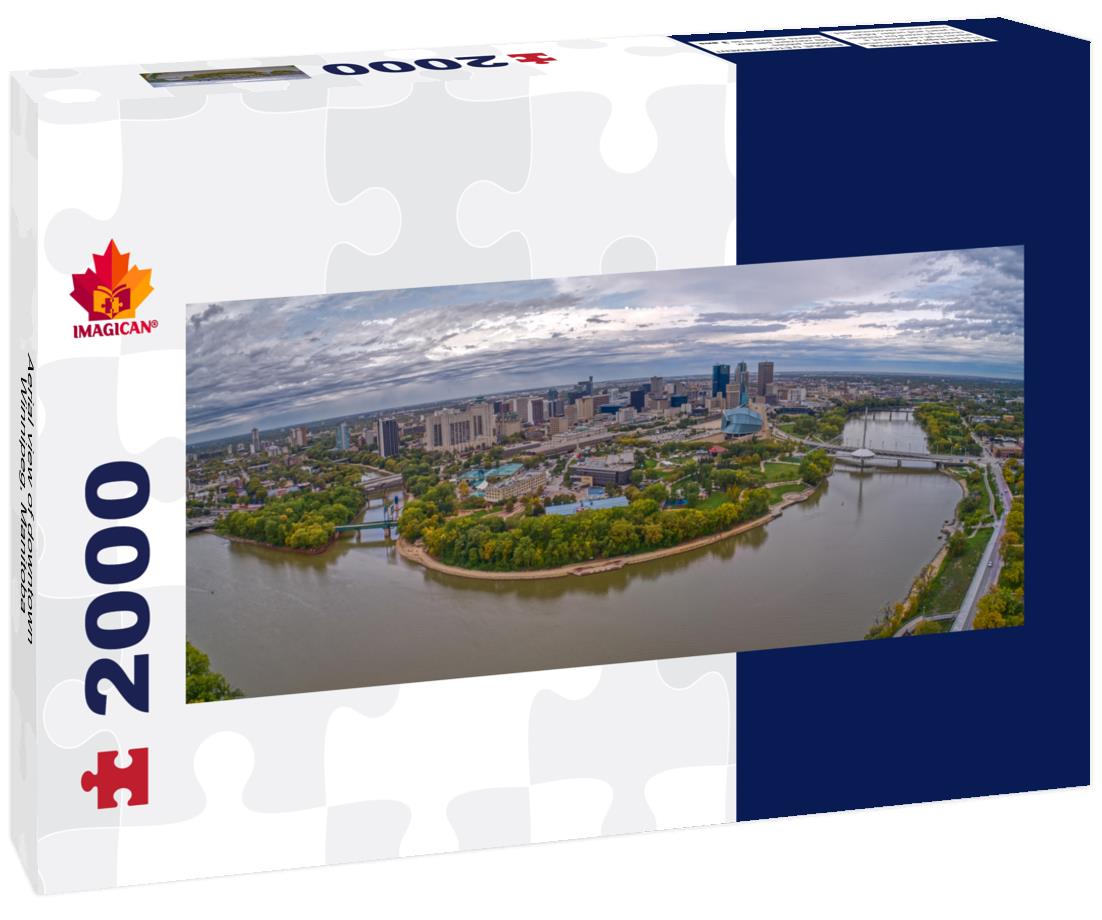 Aerial view of downtown Winnipeg, Manitoba 2000pc Panoramic Puzzle