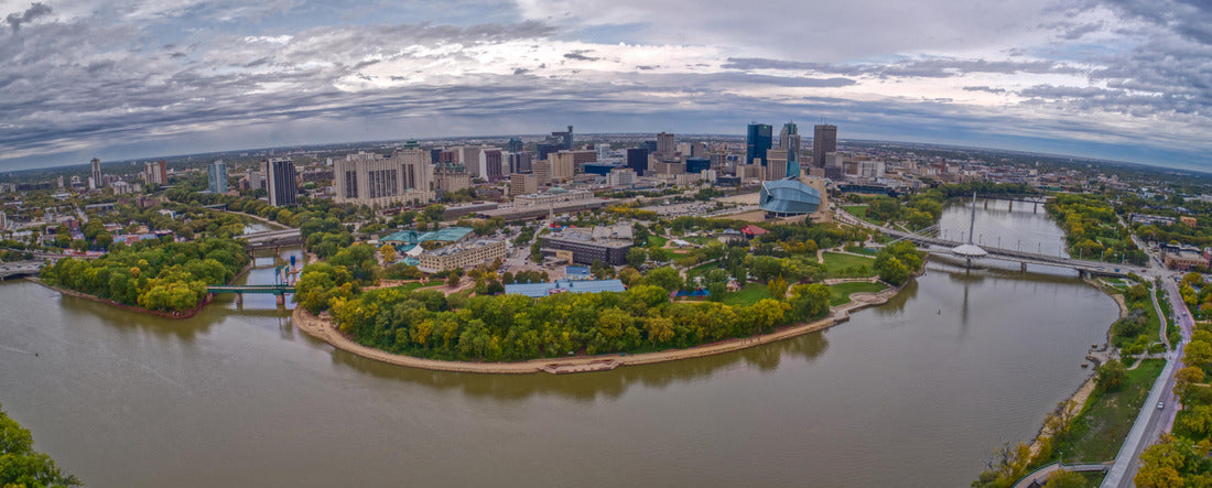 Aerial view of downtown Winnipeg, Manitoba 2000pc Panoramic Puzzle