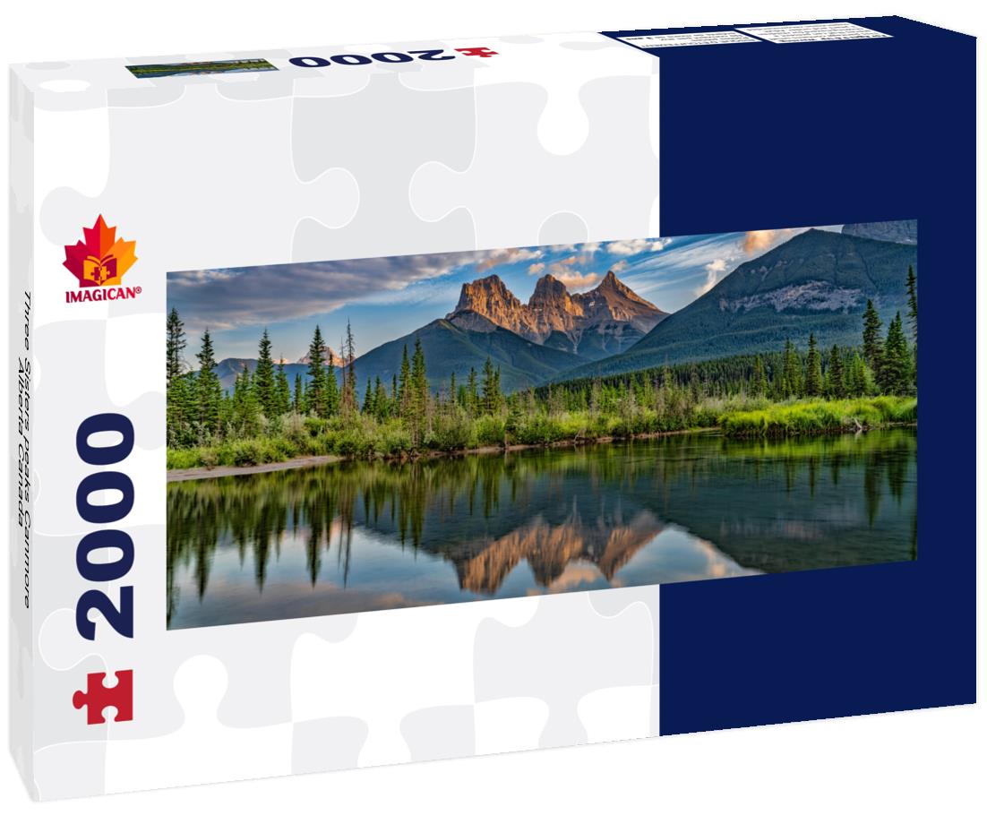 Three Sisters peaks Canmore Alberta Canada 2000pc Panoramic Puzzle
