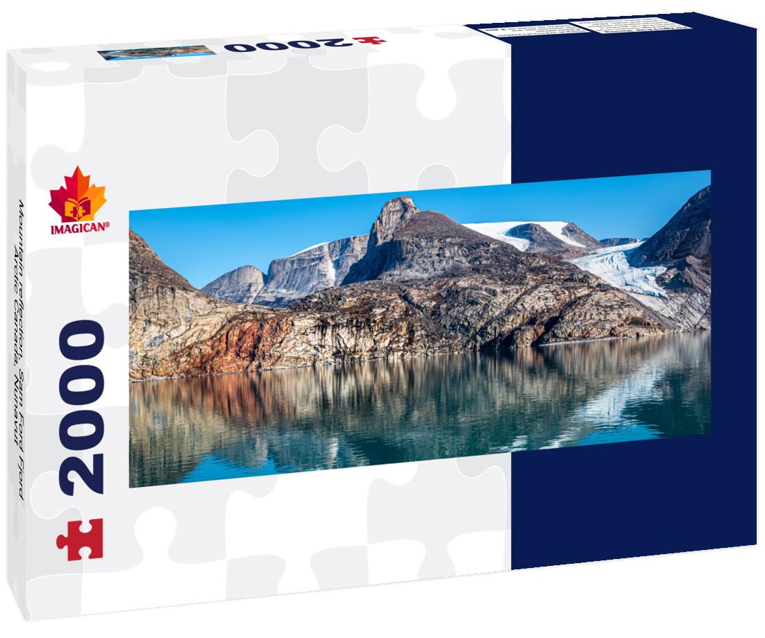 Mountain reflection, Sam Ford Fjord, Arctic Canada, Nunavut 2000pc Panoramic Puzzle