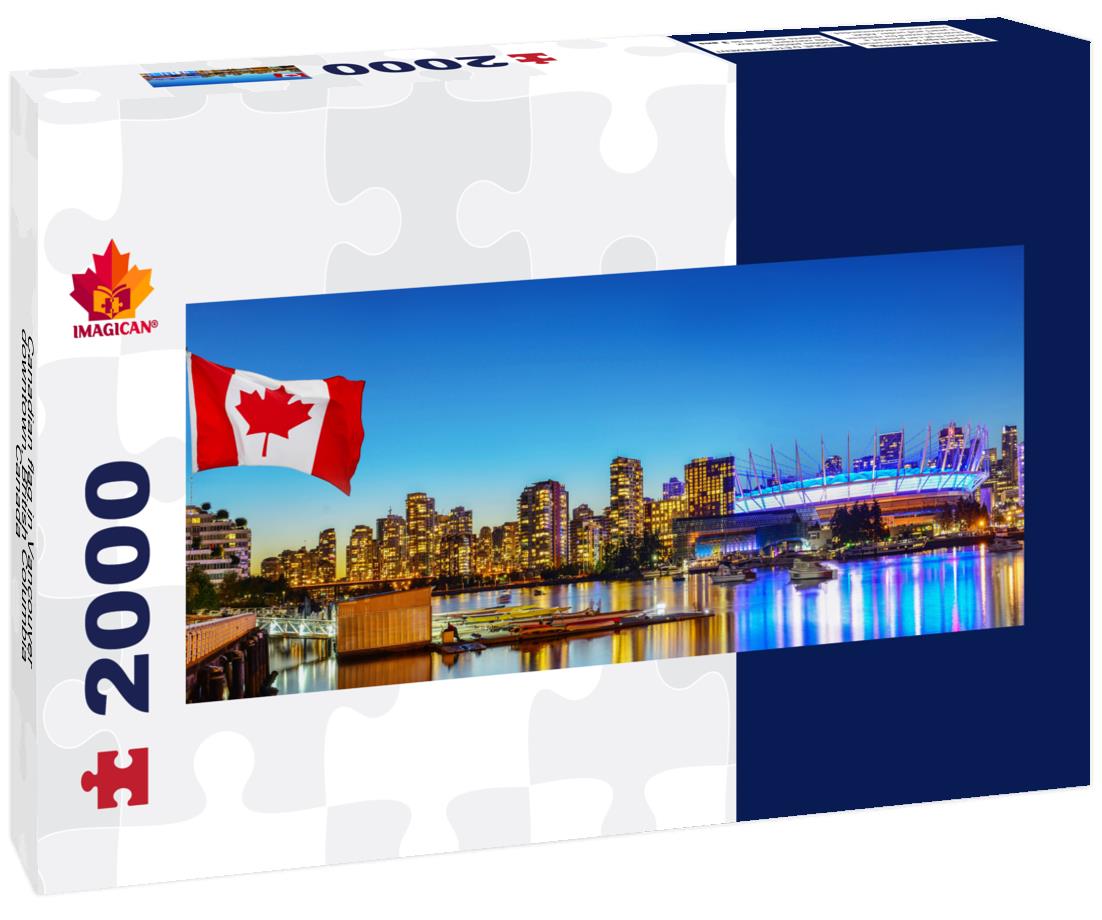 Canadian flag in Vancouver Downtown, British Columbia, Canada 2000pc Panoramic Puzzle