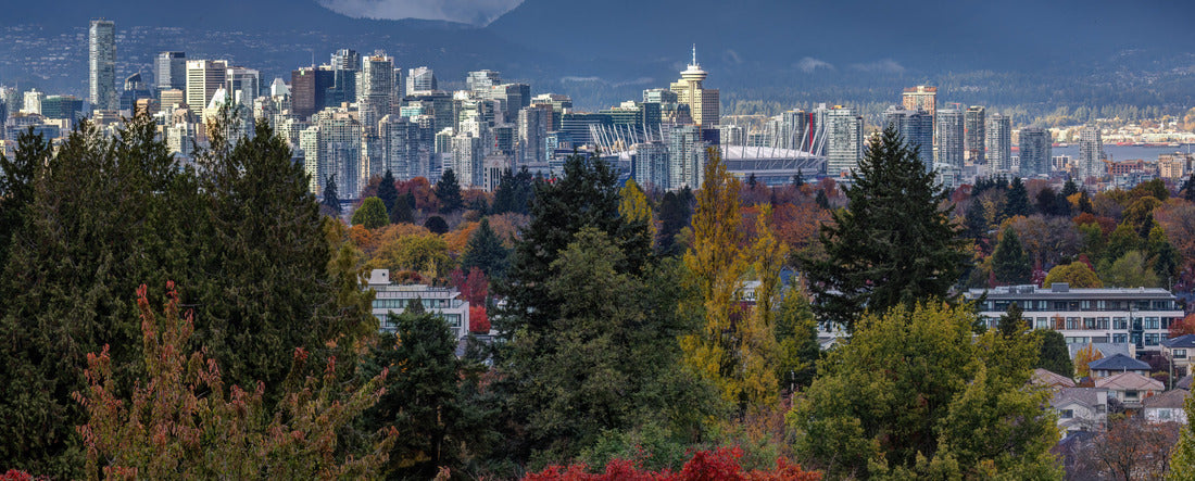 City view of Vancouver from Queen Elizabeth Park in the fall. 2000pc Panoramic Puzzle