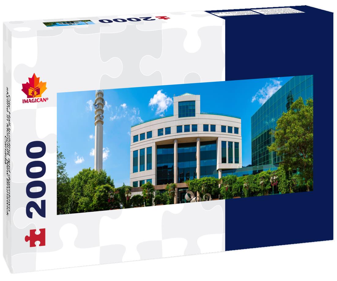 Moncton City Hall and downtown skyline in New Brunswick, Canada 2000pc Panoramic Puzzle