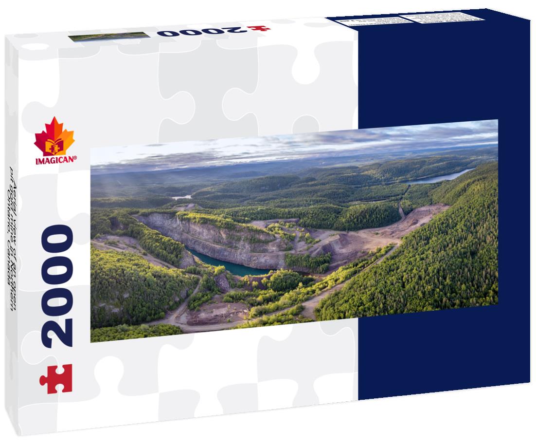 Aerial view of an open-pit gold mine in Northern Ontario Canada 2000pc Panoramic Puzzle
