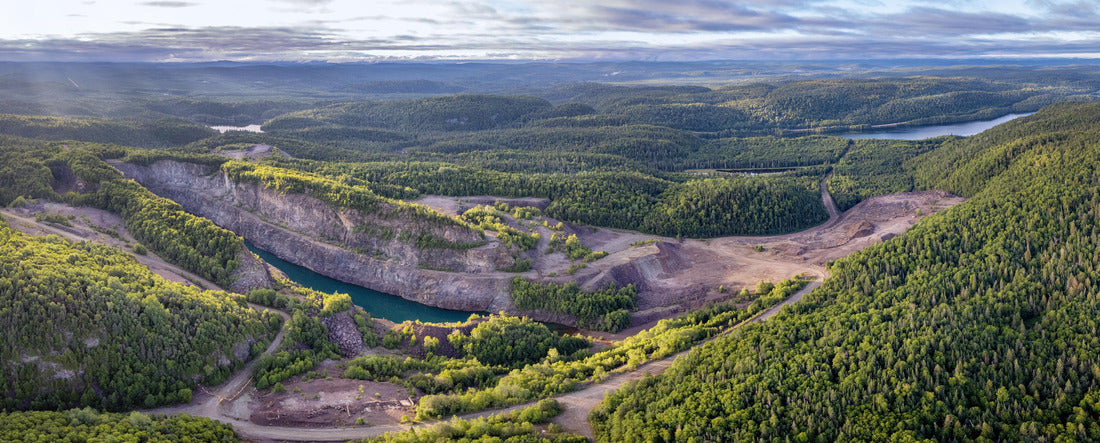 Aerial view of an open-pit gold mine in Northern Ontario Canada 2000pc Panoramic Puzzle