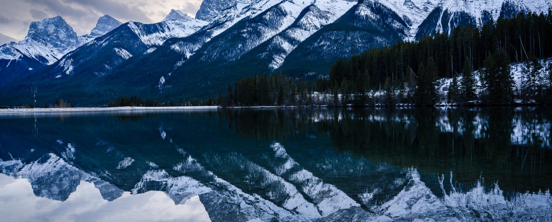 Canadian Rocky Mountains Reflection on Grassy Lakes Canmore Alberta 2000pc Panoramic Puzzle