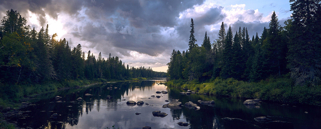Miramichi River after a storm. Late afternoon, New Brunswick, Canada 2000pc Panoramic Puzzle