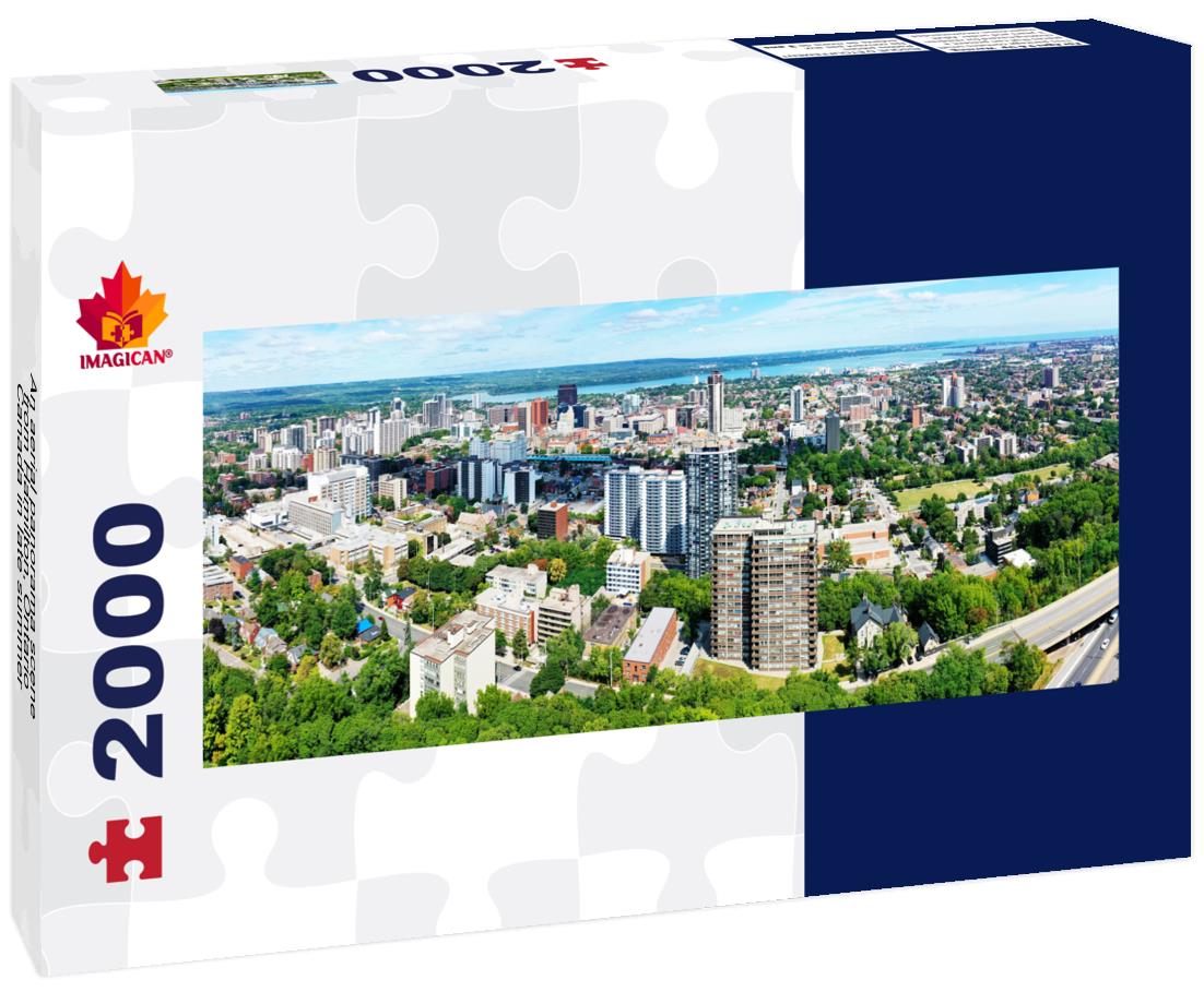 An Aerial scene of Hamilton, Ontario, Canada in late summer 2000pc Panoramic Puzzle