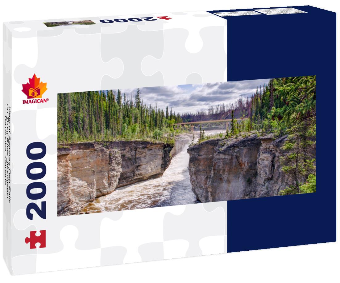 Sambaa Deh Falls on the Trout River. Northwestern Territories, Canada 2000pc Panoramic Puzzle