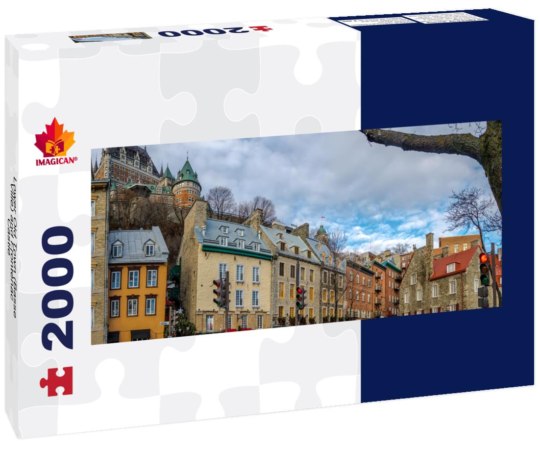 Lower Old Town (Basse-Ville) and Frontenac Castle - Quebec City, Quebec, Canada 2000pc Panoramic Puzzle