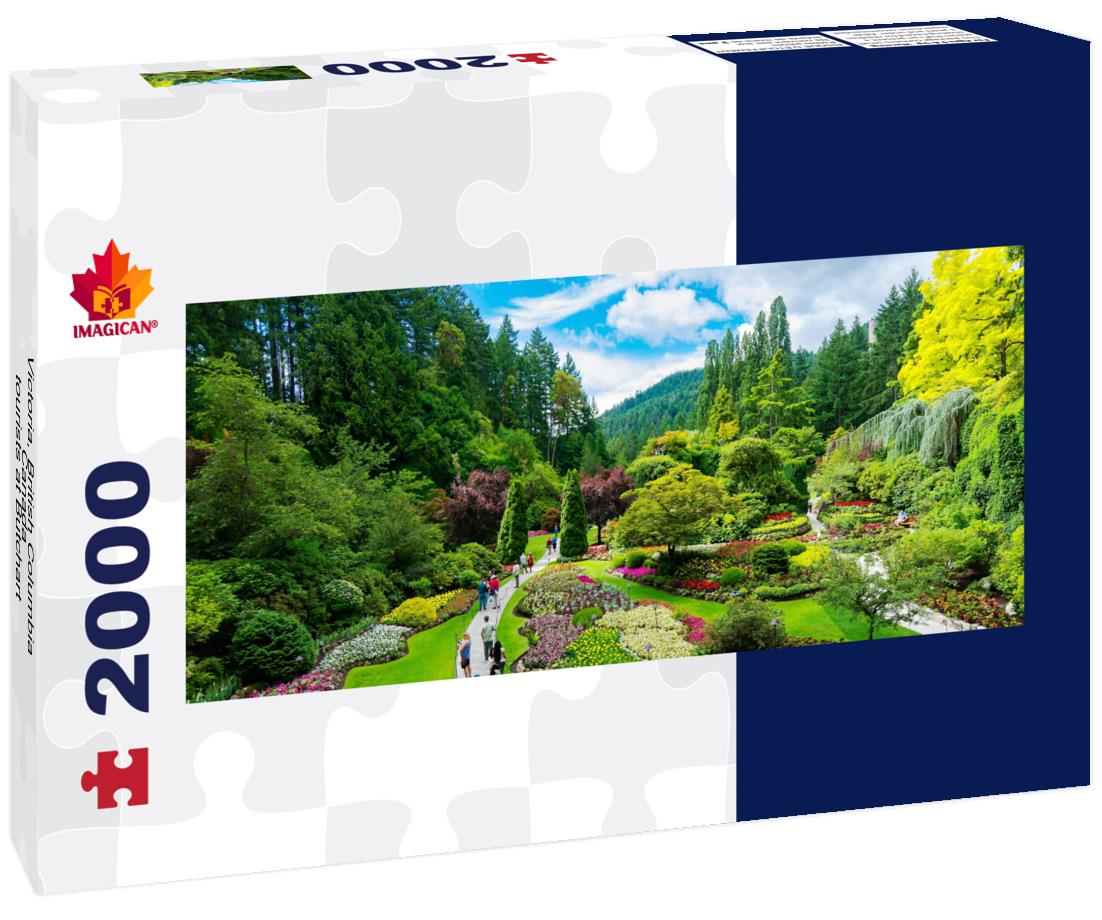 Victoria, British Columbia, Canada - tourists at Butchart Gardens Sunken Garden 2000pc Panoramic Puzzle