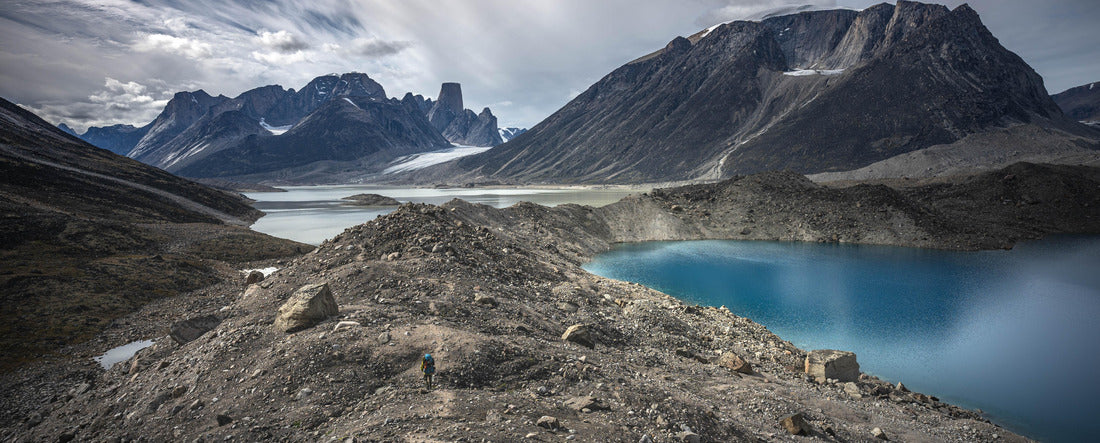Summit Lake, Akshayuk Pass, Baffin Island with mountains on background, Nunavut 2000pc Panoramic Puzzle