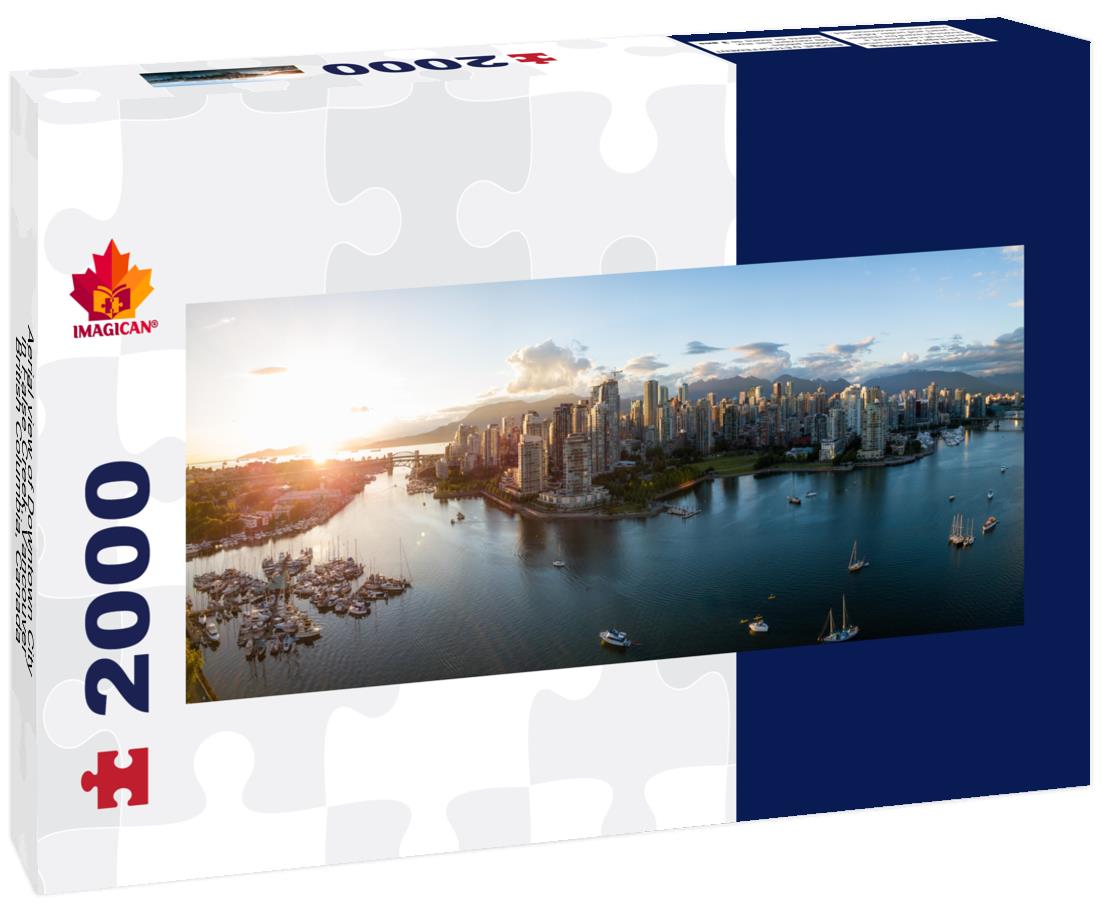 Aerial view of Downtown City in False Creek, Vancouver, British Columbia 2000pc Panoramic Puzzle