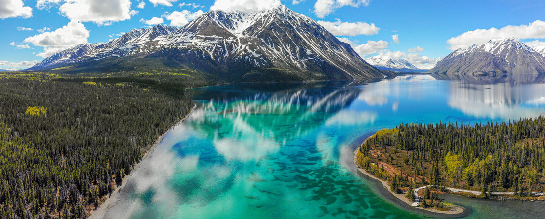 Kathleen Lake, Haines Junction, Yukon Territory during the summer season 2000pc Panoramic Puzzle