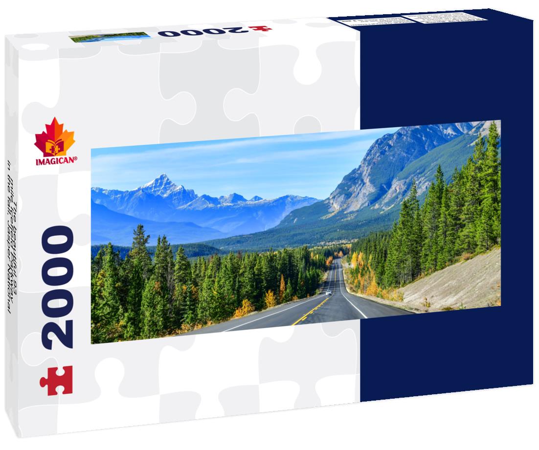 The road 93 beautiful “Icefield Parkway” in the fall Jasper National Park 2000pc Panoramic Puzzle