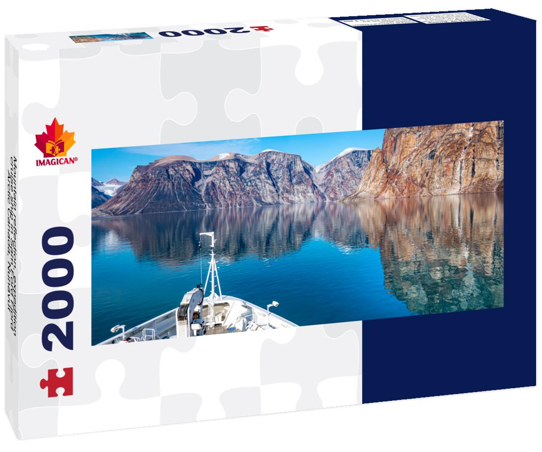 Expedition cruise ship in Sam Ford Fjord, Arctic Canada, Nunavut 2000pc Panoramic Puzzle