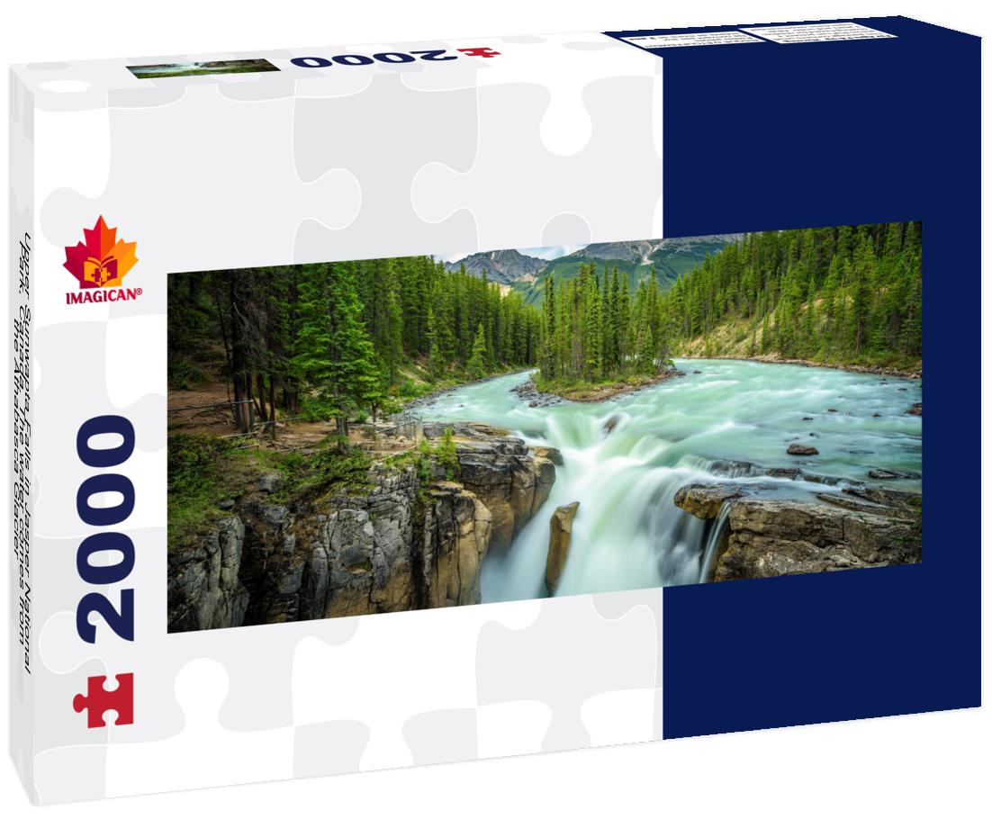 Upper Sunwapta Falls in Jasper National Park 2000pc Panoramic Puzzle