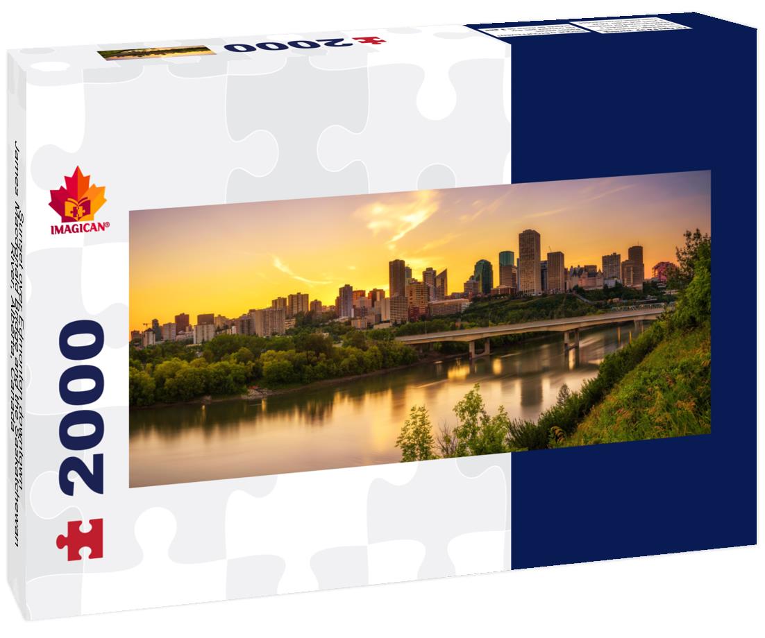 Sunset over Edmonton downtown, Alberta 2000pc Panoramic Puzzle