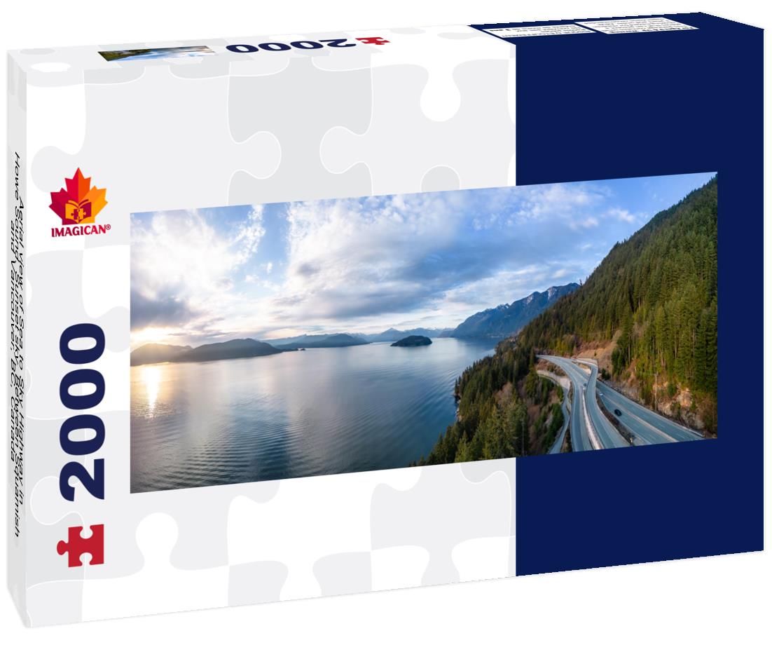 Sea to Sky Highway in Howe Sound, between Squamish and Vancouver, BC 2000pc Panoramic Puzzle