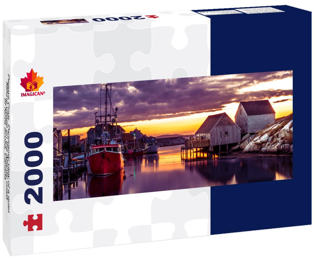 Peggy's Cove, quiet fishing village on the Atlantic coast of Nova Scotia 2000pc Panoramic Puzzle