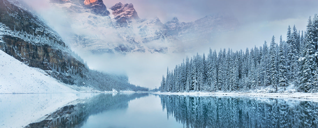 First snow on Moraine Lake in Banff National Park, Alberta 2000pc Panoramic Puzzle