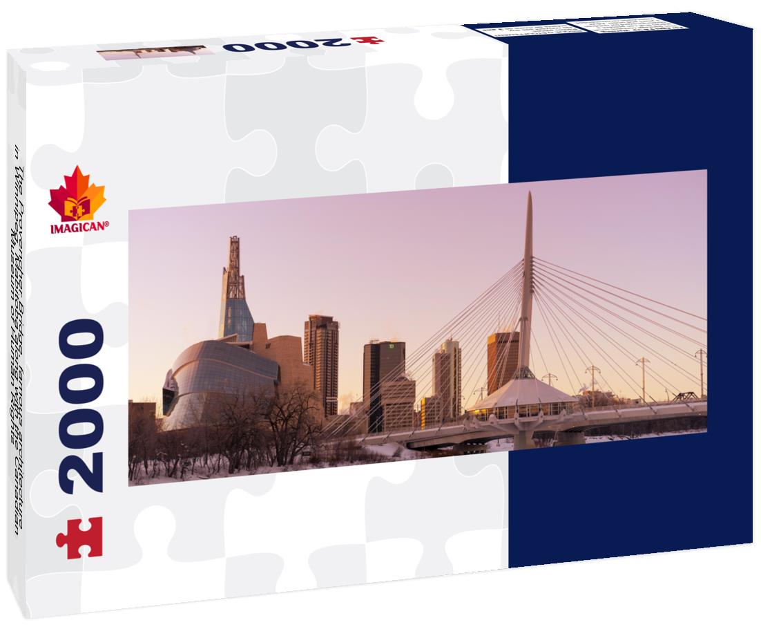 The Provencher Bridge, famous architecture in Winnipeg, Manitoba 2000pc Panoramic Puzzle
