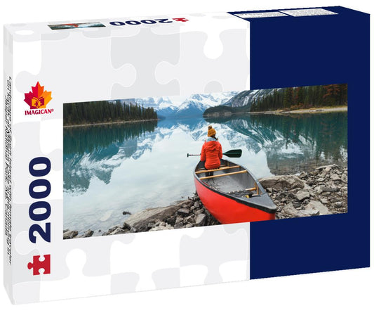 ImagiCan Jigsaw Puzzle Spirit Island at Maligne Lake in the morning in Jasper National Park, AB 2000 pieces panorama