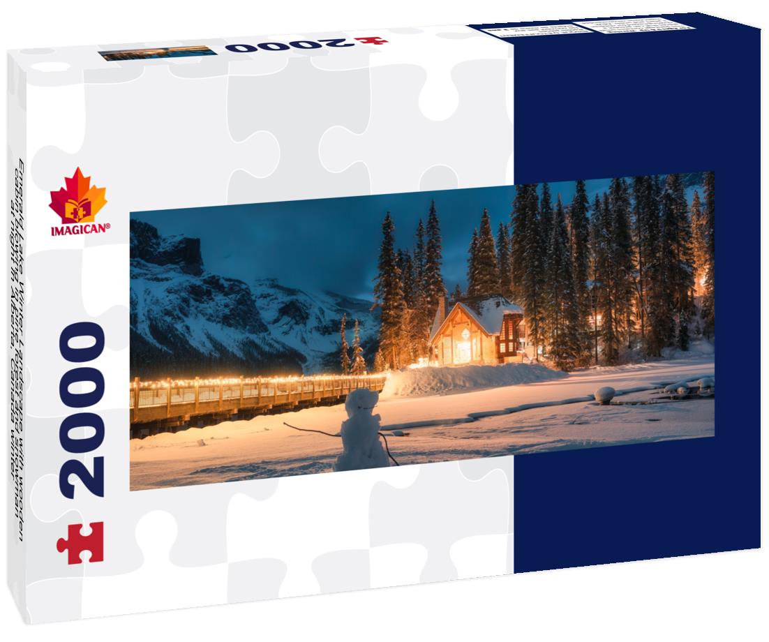 Winter landscape of Emerald Lake, Alberta 2000pc Panoramic Puzzle