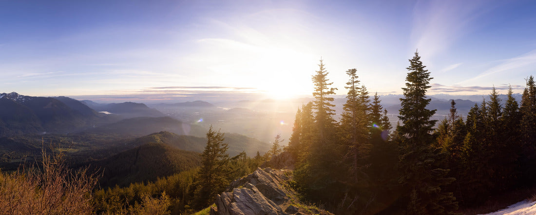 Fraser Valley, from Elk Mountain in Chilliwack, east of Vancouver, BC 2000pc Panoramic Puzzle